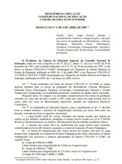 Resolução CNE/CES nº 4, de 6 de abril de 2009