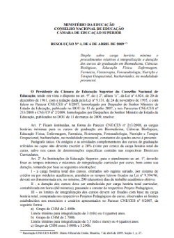 Resolução CNE/CES nº 4, de 6 de abril de 2009