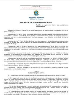Portaria nº 158, de 4 de fevereiro de 2016