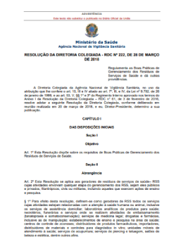 Requisitos de boas práticas de gerenciamento dos resíduos de serviços de saúde e dá outras providências