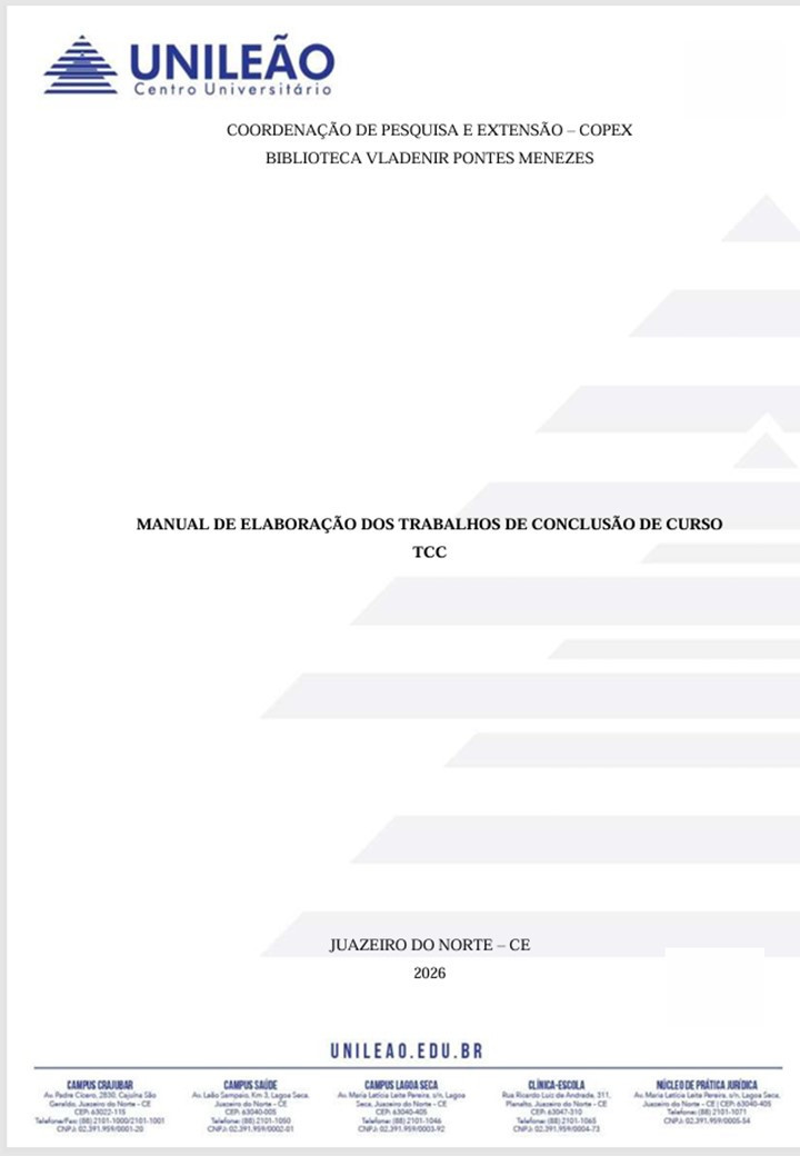 Manual de elaboração dos Trabalhos de Conclusão de Curso TCC